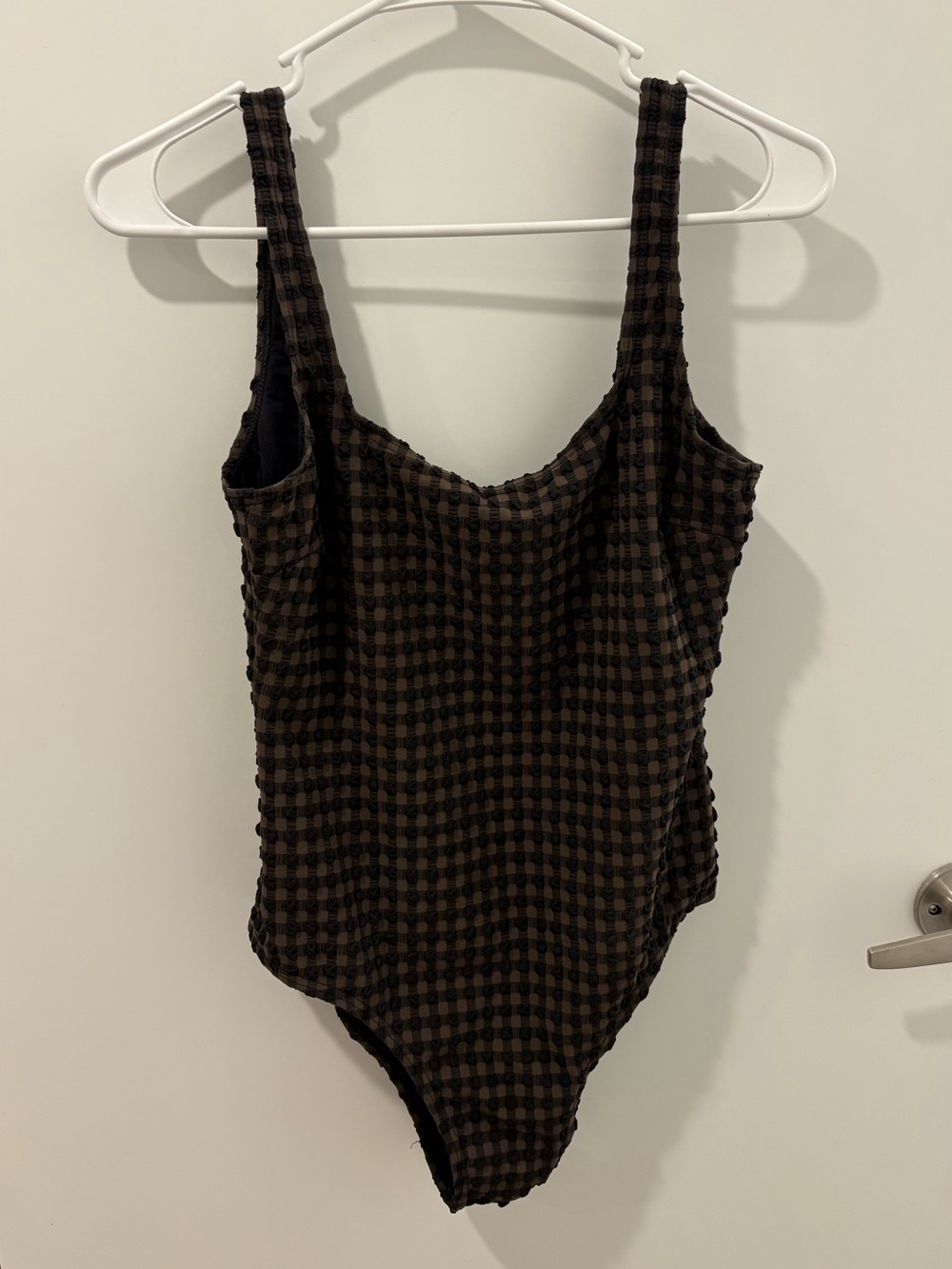 Thrills low back gingham one piece swim suit